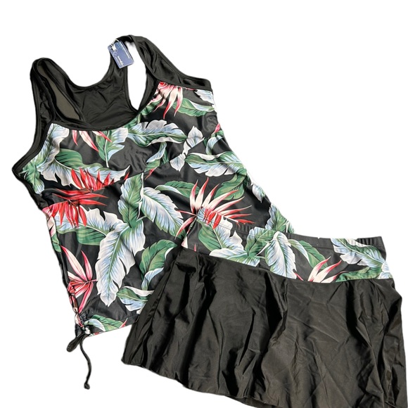 SUMMER MAE womens modest tankini w skirt bottom swimwear set size XL NWT - Picture 4 of 13